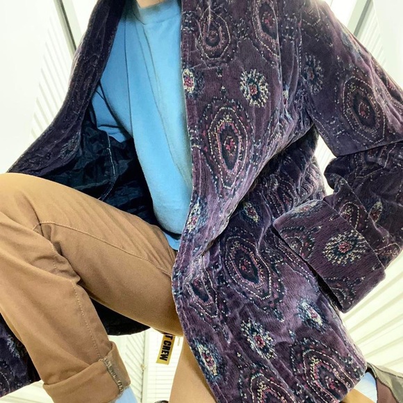 Vintage 70s cotton velvet overcoat, with a wizardry vibe to it. Union made in us - Picture 3 of 4